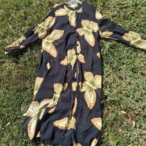 SPECTACULAR AND DRAMATIC SUSAN FREDRICK KIMONO STYLE DRESS SIZE 4X. VINTAGE.